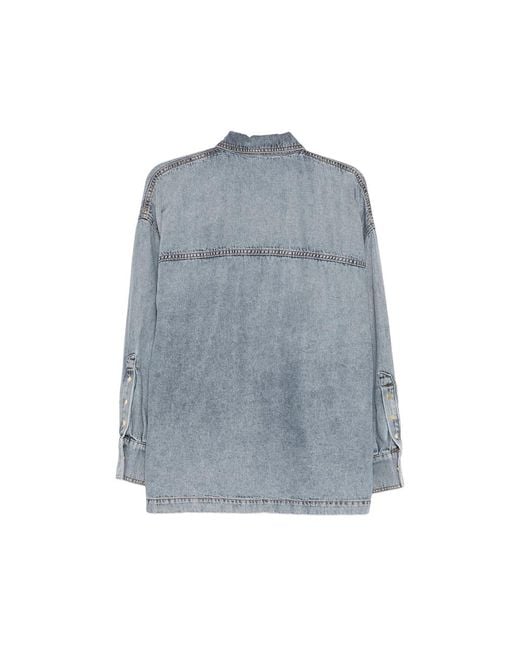 DARKPARK Blue Jenny Front-Pocket Button-Down Shirt