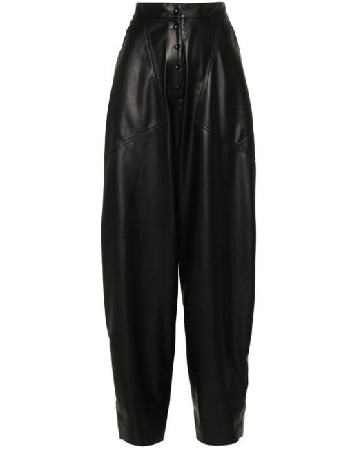 Stella McCartney Black Faux-Leather Trousers