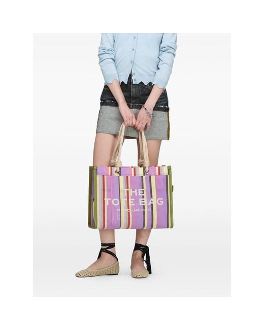 Marc Jacobs Pink The Stripe Mesh Large Tote Bag for men