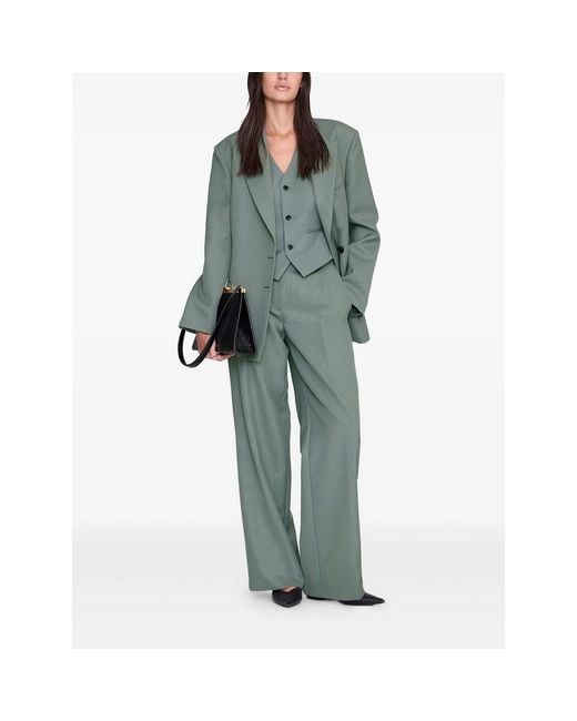 Anine Bing Gray Waistcoat Sage
