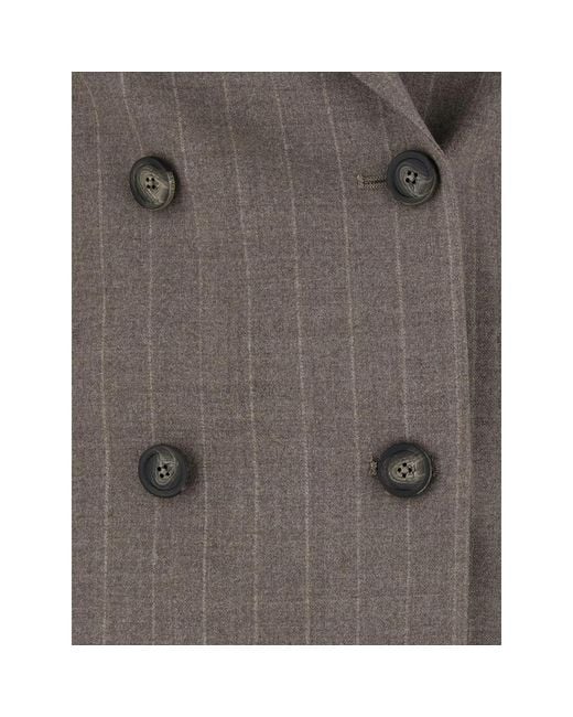 Tagliatore Gray Parigi Pinstriped Double-Breasted Suit