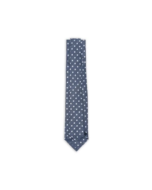 Barba Napoli Blue Geometric-Pattern Tie for men