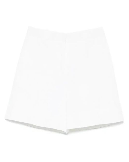 Jil Sander White Linen Shorts
