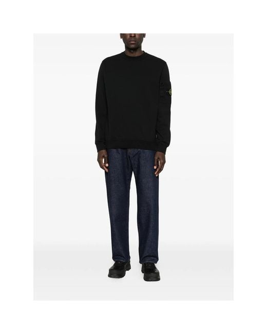 Stone Island Blue Five-Pocket Star-Embroidery Denim for men
