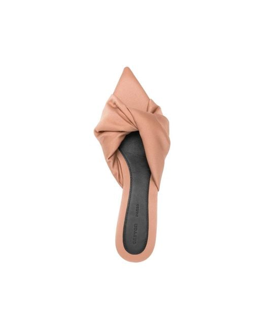 Carven Pink Pointed-Toe Twisted Heeled Sandals