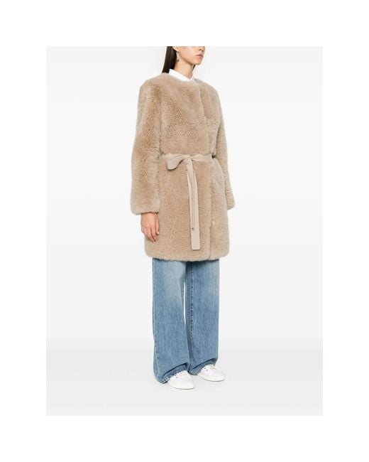 Yves Salomon Natural Shearling Coat