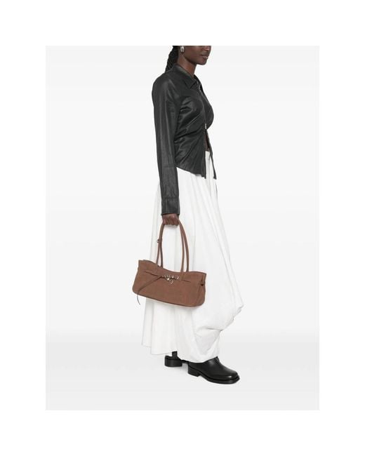 MARGE SHERWOOD Brown Buckle-Detail Shoulder Bag