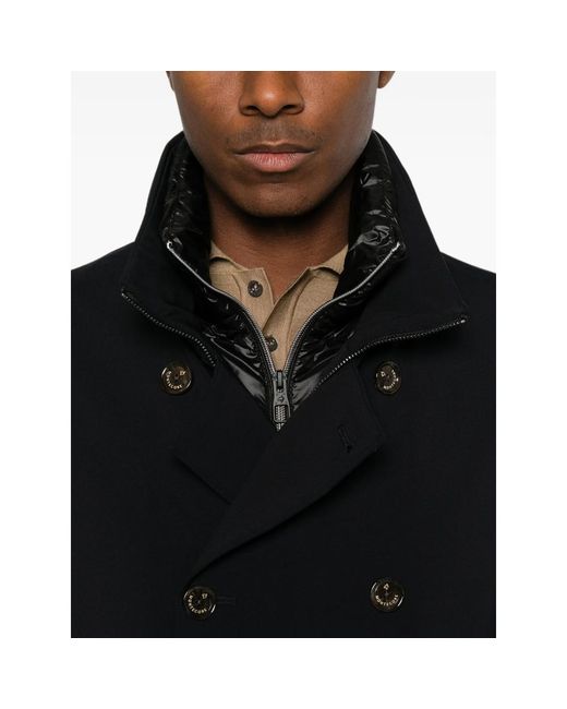 Montecore Black Double-Breasted High-Neck Jacket for men