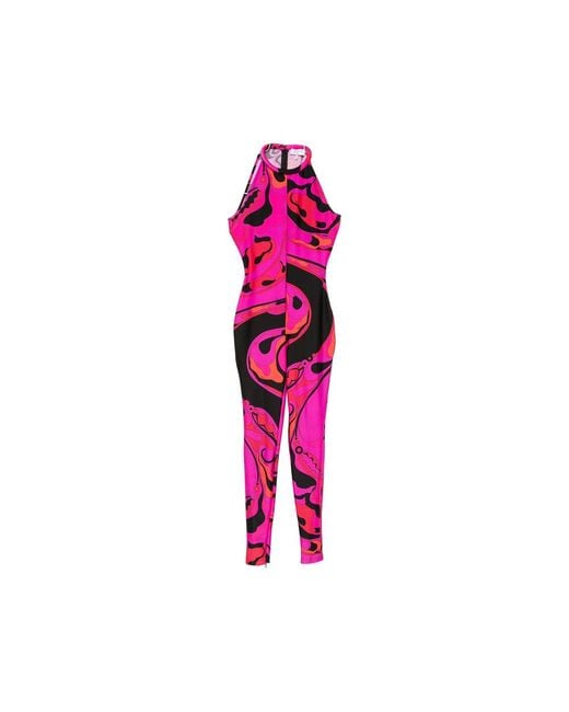 Emilio Pucci Pink Orchidee-Print Long Jumpsuit