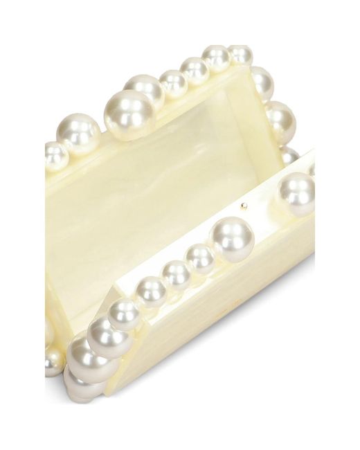 Cult Gaia Natural Eos Studded Clutch Bag