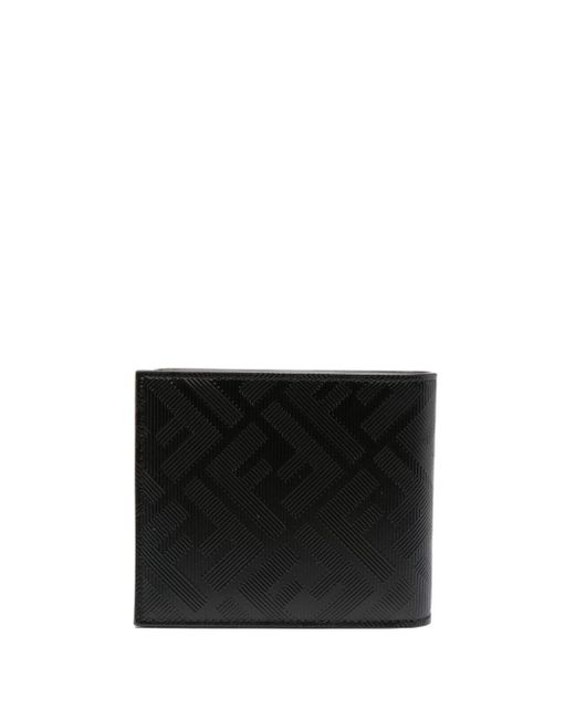 Fendi Black Logo-Embossed Bi-Fold Wallet for men