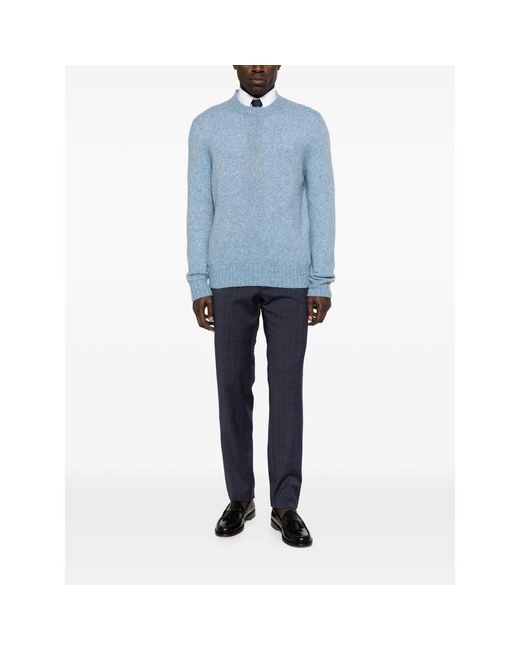 Incotex Blue Checked Trousers for men