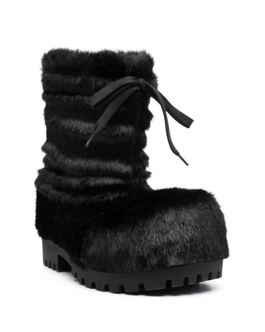 Balenciaga Black Alaska Faux-Fur Ankle Boots
