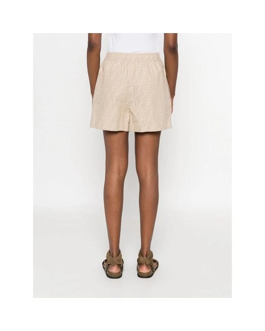 Fendi Natural Neutrals Shorts