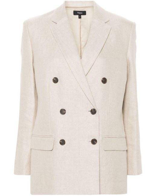 Theory Natural Double-Breasted Blazer