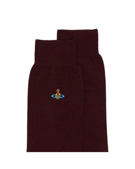 Vivienne Westwood Purple Orb-Embroidered Socks for men
