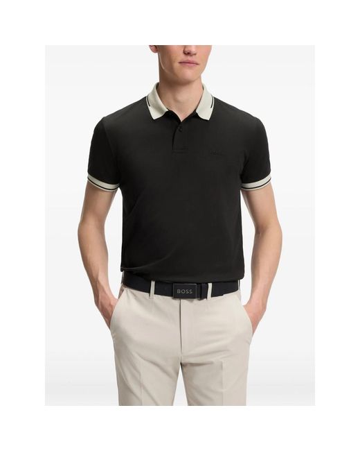 Boss Black Tipped-Trim Polo Shirt for men