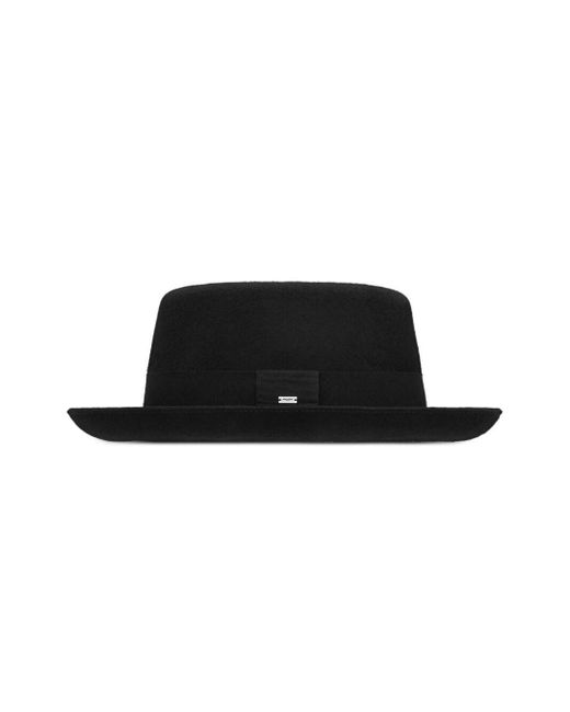 Saint Laurent Black Trilby Hat In Wool Felt