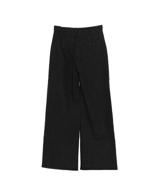 THE GARMENT Black Pleat-Detail Trousers