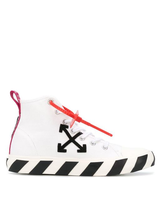off white mid top arrow sneakers