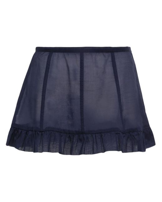 Paloma Wool Blue Sheer Ruffled Mini Skirt