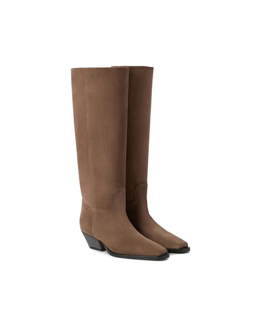 Brunello Cucinelli Brown Boots Calf Suede