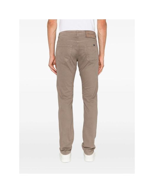 Jacob Cohen Gray Nick Logo-Patch Straight-Leg Trousers for men