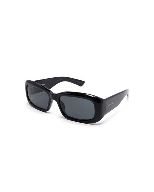 Saint Laurent Black Rectangle-Frame Sunglasses