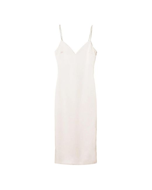 Twinset White Spaghetti-Strap Duchesse Midi Dress