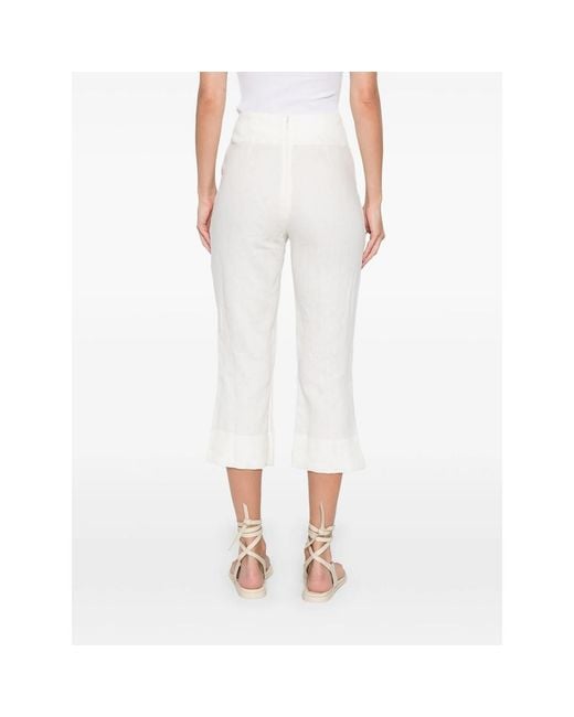Faithfull The Brand White Cropped High-Rise Trousers