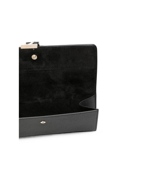 Tom Ford Black T Twist Pebbled Leather Clutch Bag