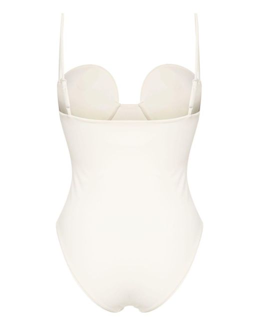 Magda Butrym White Bustier-style Swimsuit