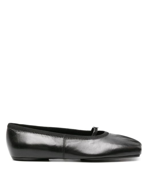 Givenchy Black 4g-plaque Pleated Ballerina Shoes