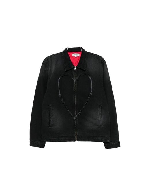 Carne Bollente Black Bad Boy, Big Heart Denim Jacket for men