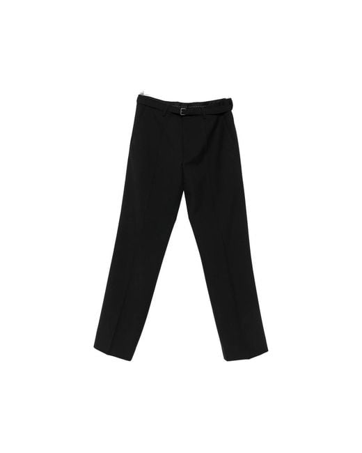 Dries Van Noten Black Pleated Straight-Leg Trousers for men