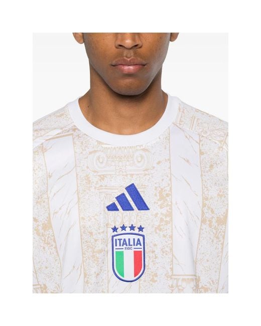 Adidas White T-Shirt Marble Logo Patch for men