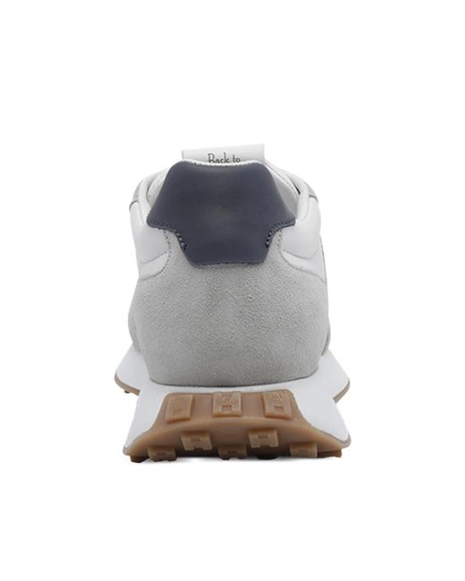 Hogan White H601 Logo-Patch Leather Sneakers for men