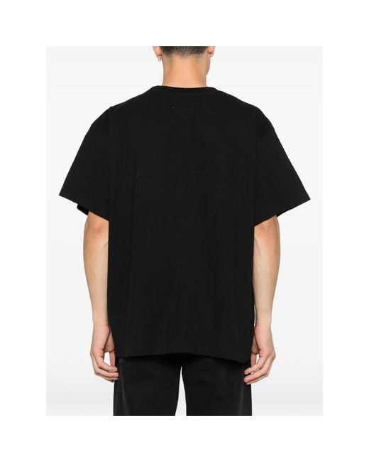 MM6 by Maison Margiela Black Graphic T-Shirt for men