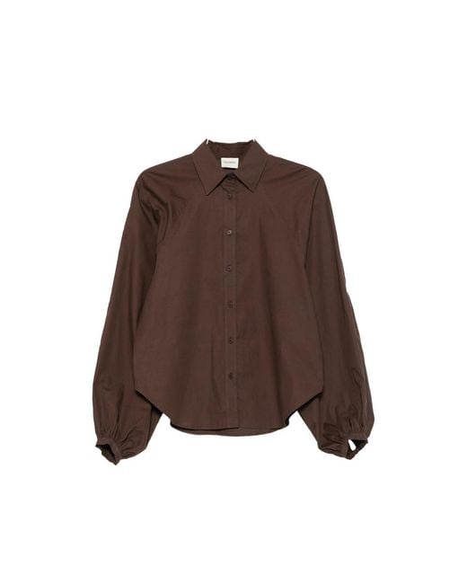 Closed Brown Balloon-Sleeve Shirt