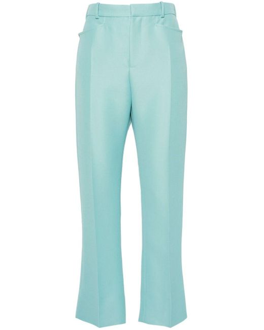 Tom Ford Blue Pressed-Crease Trousers