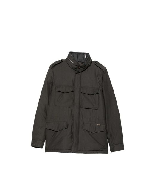 Moorer Black Four-Pocket Epaulette Jacket for men