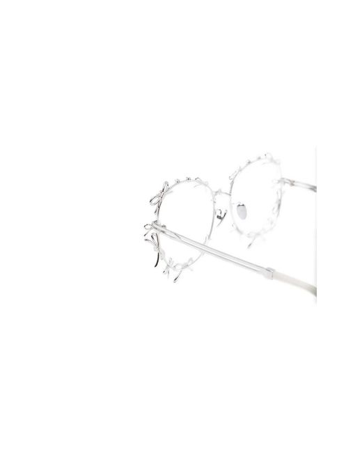 YVMIN White Bow Round-Frame Sunglasses