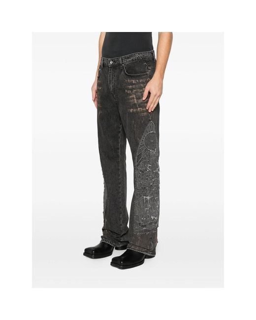 Who Decides War Black Mechanic Straight Jeans for men