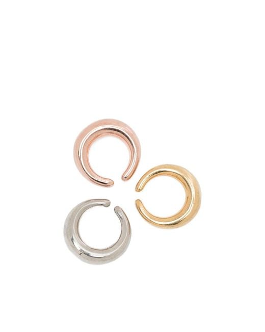 Panconesi Metallic Curved Earrings Set Of Three