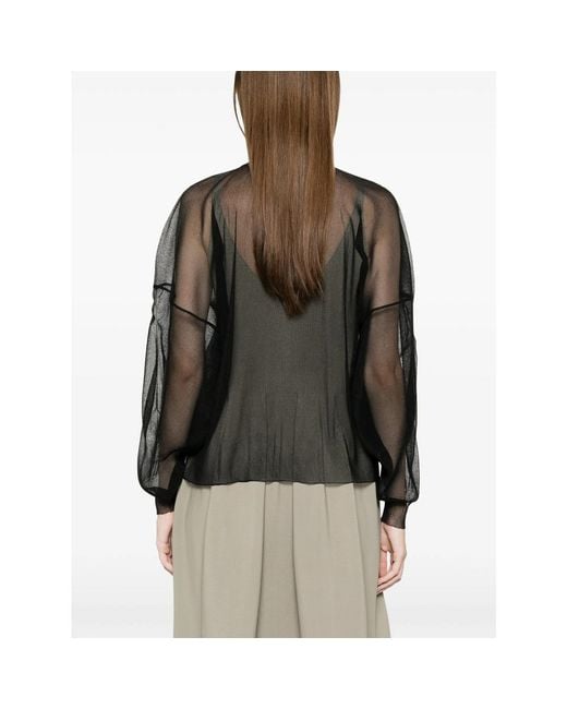 CFCL Black Cascade Lucent Buttoned Panelled Top