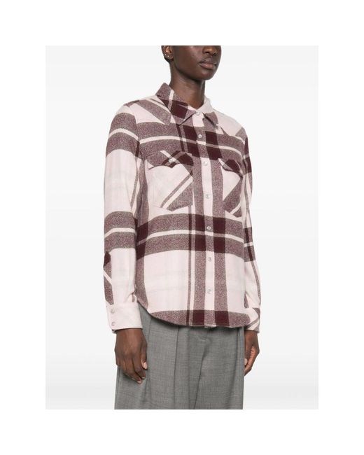 Kujten Purple Lumber Check-Pattern Button-Down Shirt