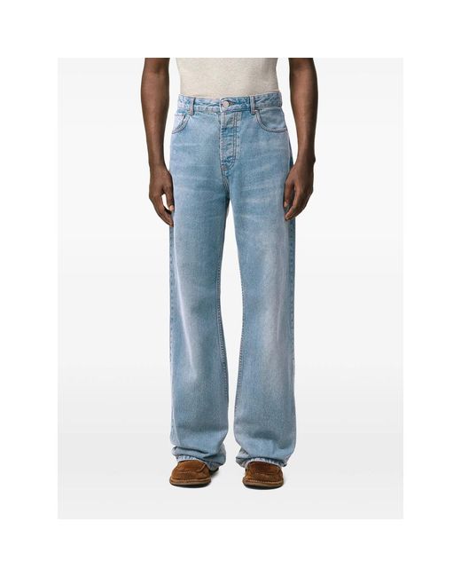AMI Blue Straight Jeans for men
