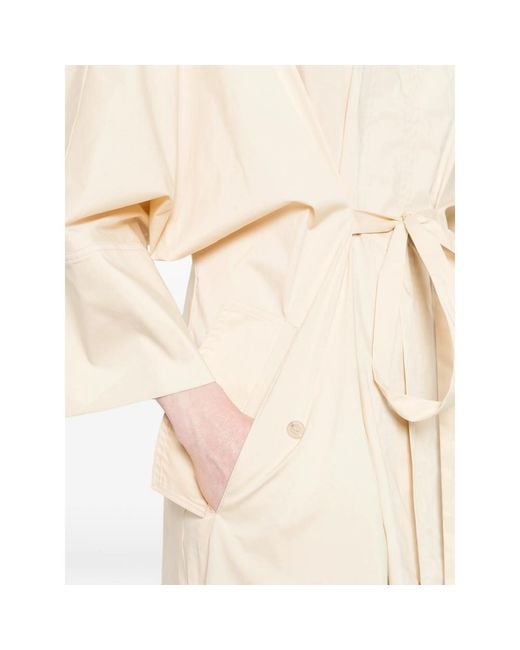Panicale Natural V-Neck Belt Midi Dress