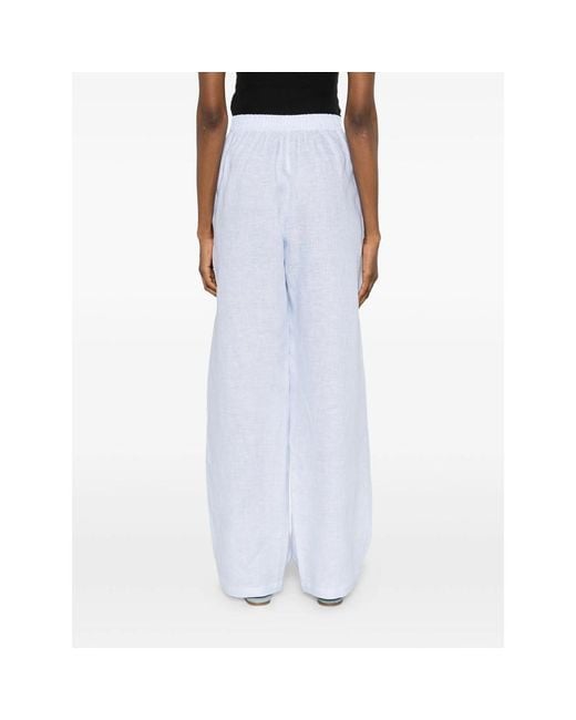 Riviera White Elasticated-Waistband Pants