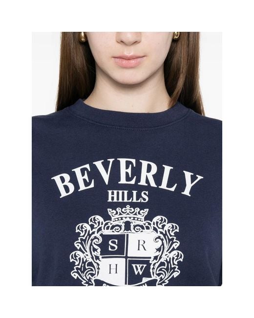 Sporty & Rich Blue Sweater Crew Neck Cotton